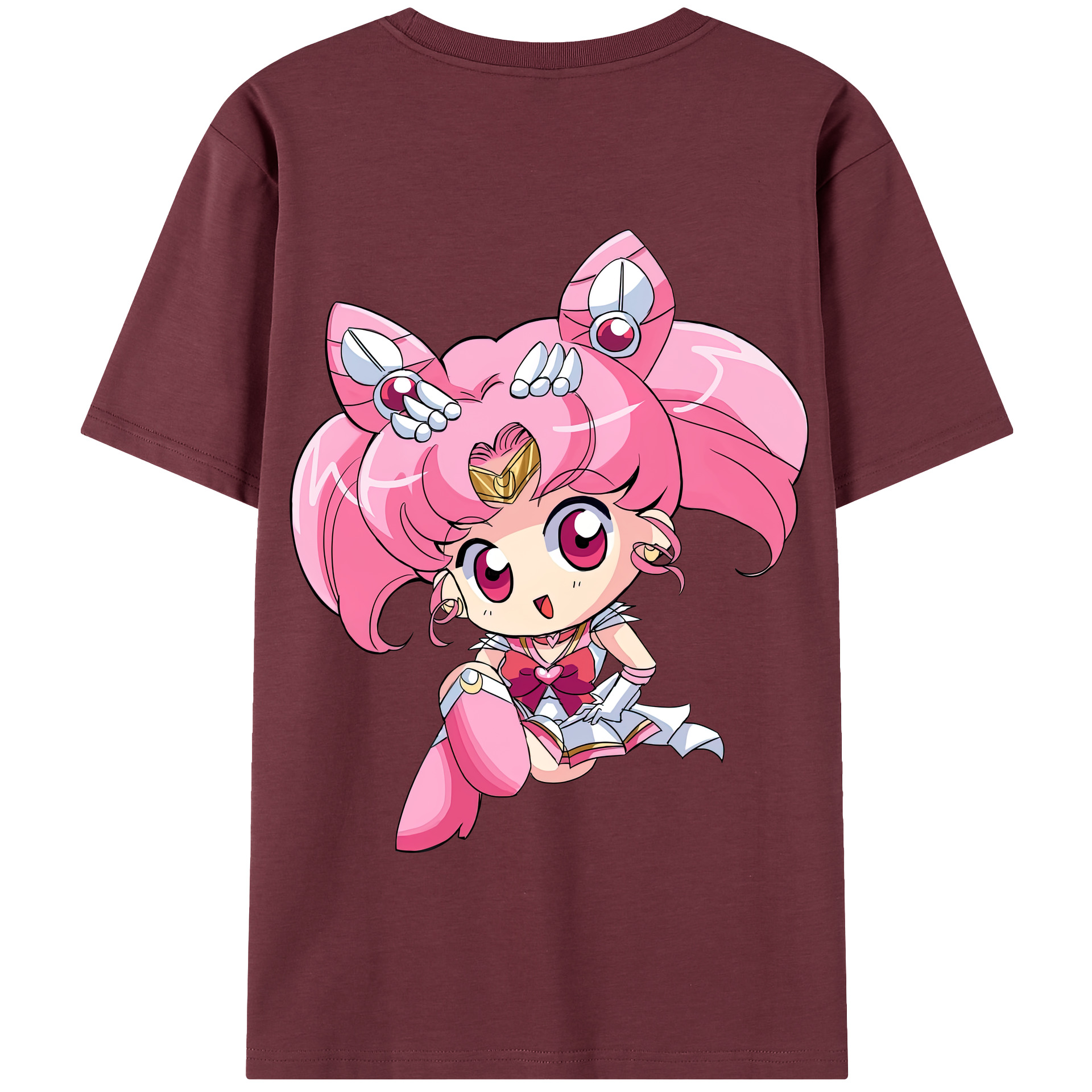 （画像用） 美少女戦士セーラームーン ちびうさ Sailor Moon Chibiusa Tsukino Usagi Small Lady Serenity 綿100％半袖Tシャツ（背面プリント）